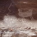 petroglyph two headed sheep P1010130